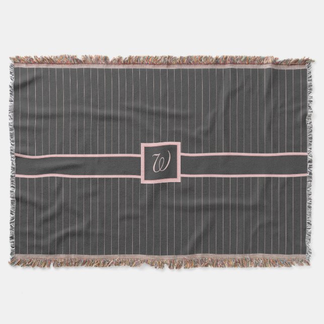 Schwarz mit rosa Pinstripes Kegeltuch Decke (Vorderseite)