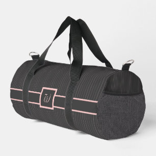 Schwarz mit rosa Streifen Duffle Bag