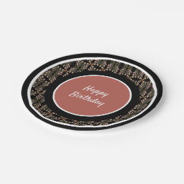 Schwarz mit rosafarbenem Rosa Pappteller