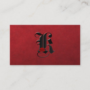 Schwarz mit Rote Rosen Erste K Goth Business Card Visitenkarte