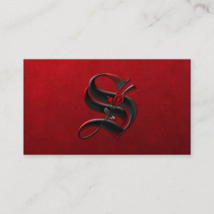 Schwarz mit Rote Rosen Erste S Goth Business Card Visitenkarte