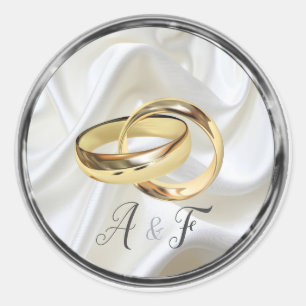 Schwarz mit Silber auf Elfenbeinseide Runder Aufkleber