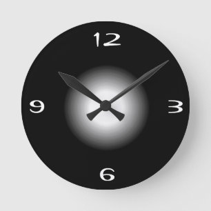 Schwarz mit Weiß >Einfache gemusterte Wanduhr