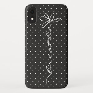 Schwarz mit weißen Polka-Punkten atmen Case-Mate iPhone Hülle