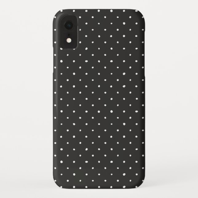 schwarz mit weißen Polka-Punkten Case-Mate iPhone Hülle (Rückseite)