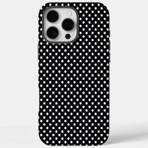 Schwarz mit weißen Polka-Punkten iPhone 16 Pro Max Hülle