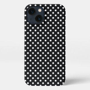 Schwarz mit weißen Polka-Punkten iPhone Hülle