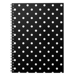 Schwarz mit weißen Polka-Punkten Notizblock