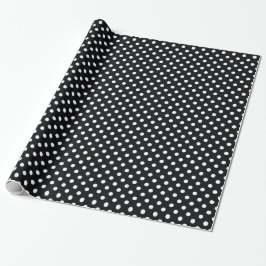 Schwarz mit weißen Punkten Geschenkpapier
