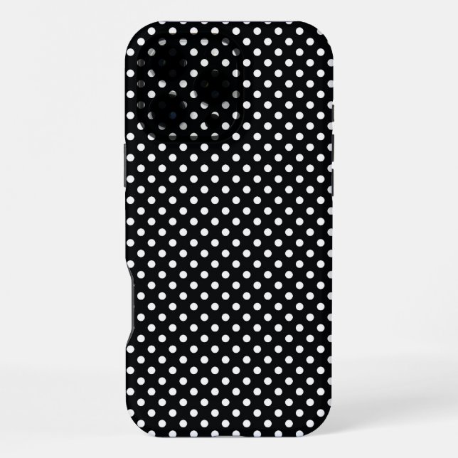 Schwarz mit weißen Punkten iPhone 16 Pro Max Hülle (Rückseite)