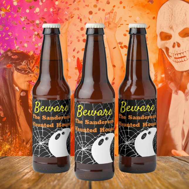 Schwarz mit White Spider Webs und niedliches Moder Bierflaschenetikett (Von Creator hochgeladen)