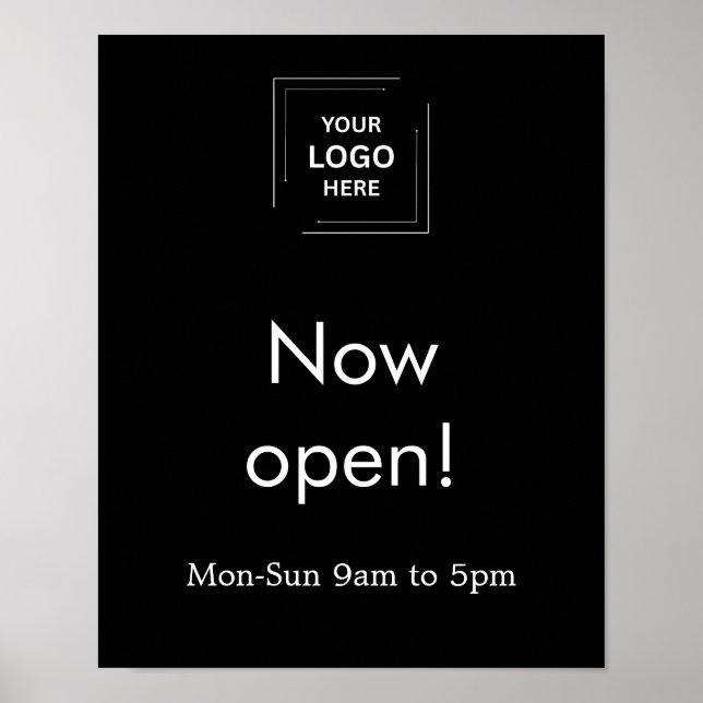 Schwarz-Modern-Business-Logo-Open-Hows-Display Poster (Vorne)