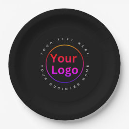 Schwarz (Modern Business Logo) Pappteller