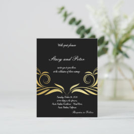 Schwarz-Modern-Hochzeitseinladung Ankündigung