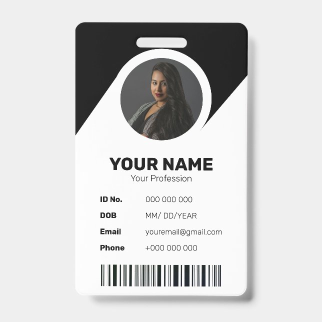 Schwarz-Modern-Minimal-ID-Strichcode-Mitarbeiter-F Ausweis (Vorderseite)