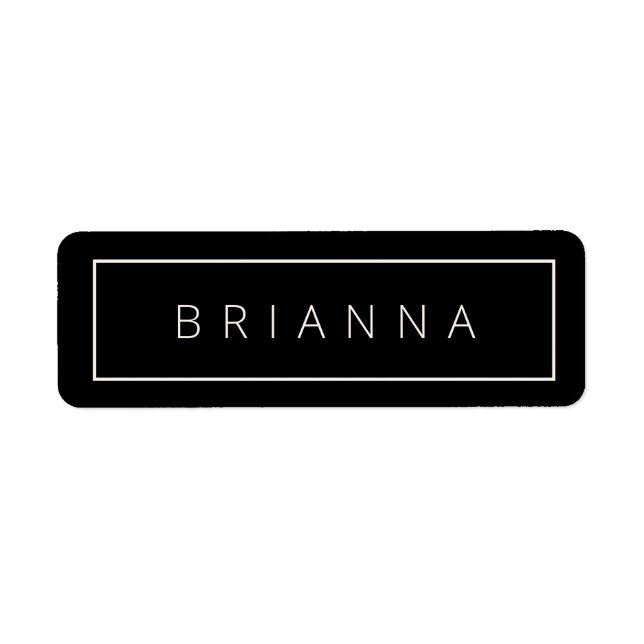 Schwarz-Modern-Minimal-White-Business-Label (Vorne)