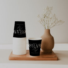 Schwarz-modern Minimalistisch | Graduierungspartei Pappbecher