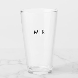 Schwarz-Modern-Monogramm Glas