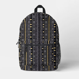 Schwarz-Modern-Mud-Design Bedruckter Rucksack