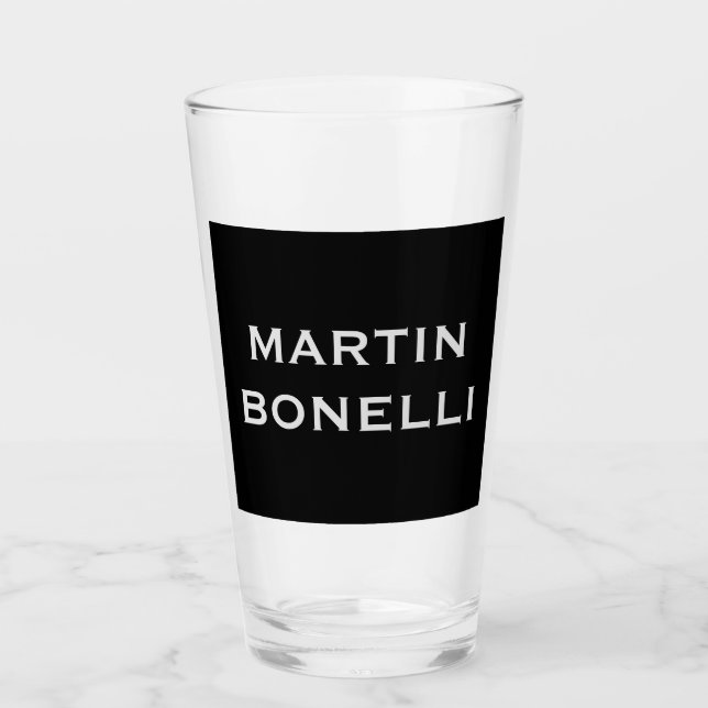 Schwarz Modern Schlicht Minimalistisch Glas (Vorderseite)