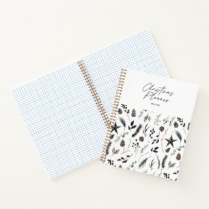 Schwarz, modern und elegant, Weihnachten Notizbuch