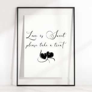 Schwarz Moderne einfache SkriptWedding-Liebe ist s Poster