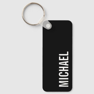 Schwarz Moderner Minimalistischer Personalisierter Schlüsselanhänger
