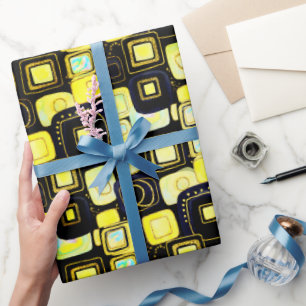 Schwarz Modernes Imitat Glitzer & Opal Wrapping Geschenkpapier