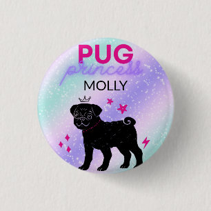 SCHWARZ" MOPS PRINCESS" BUTTON