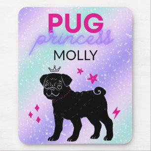 SCHWARZ" MOPS PRINCESS" MOUSEPAD