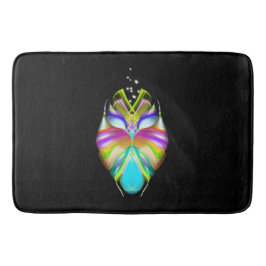 Schwarz-Multicolor-Owl Badematte
