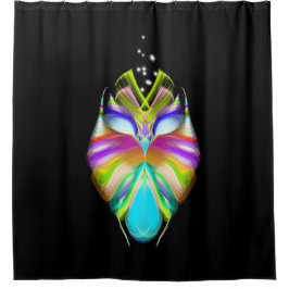 Schwarz-Multicolor-Owl Duschvorhang
