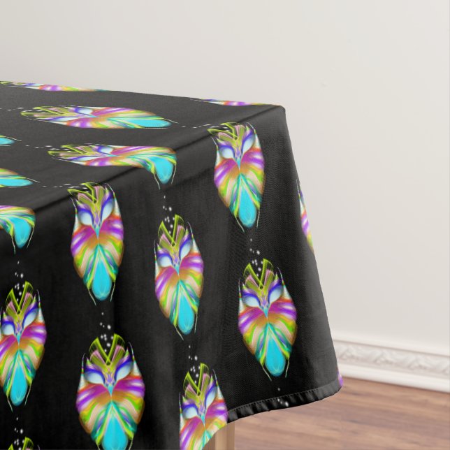 Schwarz-Multicolor-Owl Tischdecke (Beispiel)