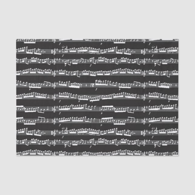 Schwarz-Musiknoten Seidenpapier (Vorderseite)