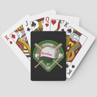 Schwarz| Name des White Baseball Diamant Players Spielkarten