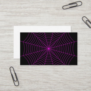 Schwarz-Neon-Rosa-Spinnennetz Halloween-Muster Visitenkarte