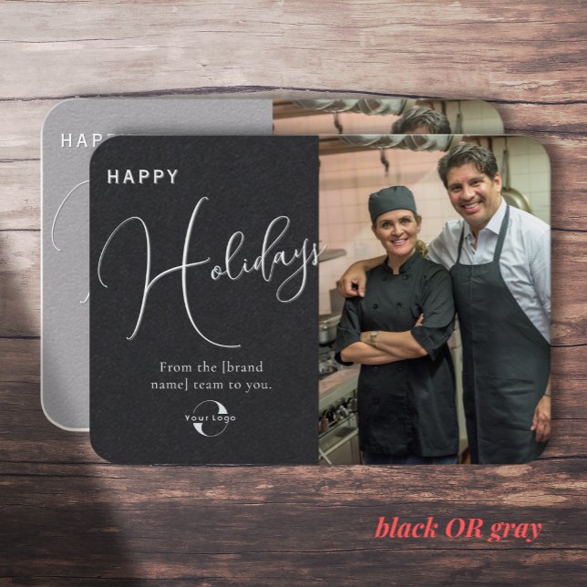 Schwarz oder Grau. Firmenlogo, Foto und Gruß Visitenkarte (Von Creator hochgeladen)