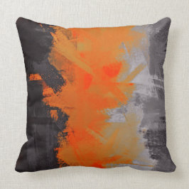 Schwarz-Orange-Abstrakte Malerei Kissen