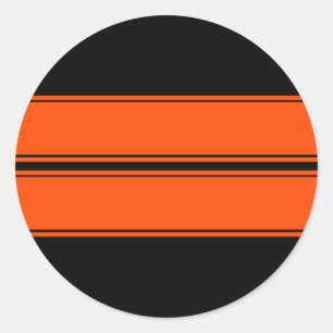Schwarz-Orange-Aufkleber mit zwei Rennen Runder Aufkleber