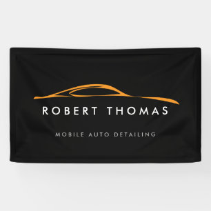 Schwarz/Orange-Auto, Auto reparieren Banner