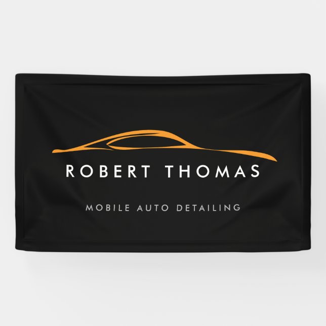 Schwarz/Orange-Auto, Auto reparieren Banner (Horizontal)