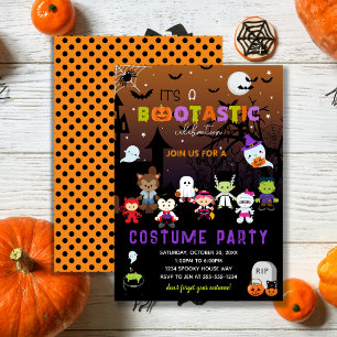 Schwarz Orange Bootastic Halloween Costume Party Einladung