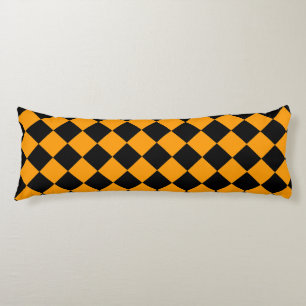 Schwarz-Orange-Diamantmuster Seitenschläferkissen