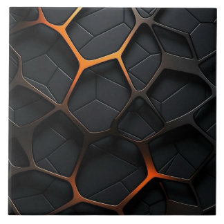Schwarz Orange Fliese