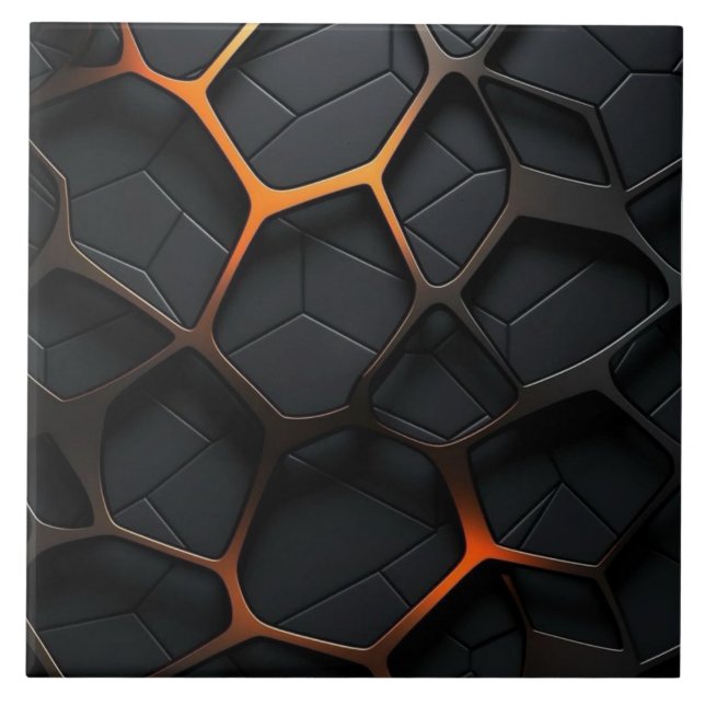 Schwarz Orange Fliese (Vorderseite)