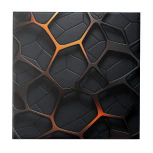 Schwarz Orange Fliese