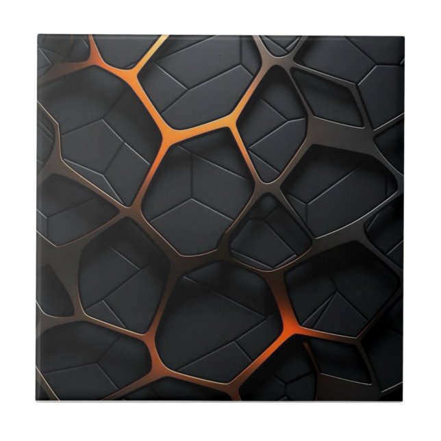 Schwarz Orange Fliese (Vorderseite)
