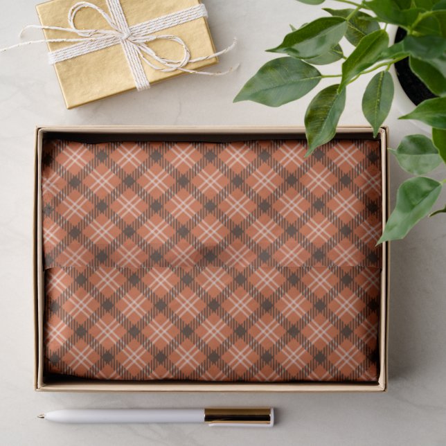 Schwarz-Orange-Gingham-Tissuepapier Seidenpapier (Geschenk)