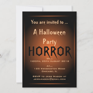 Schwarz & Orange Glow Halloween-Party Einladung