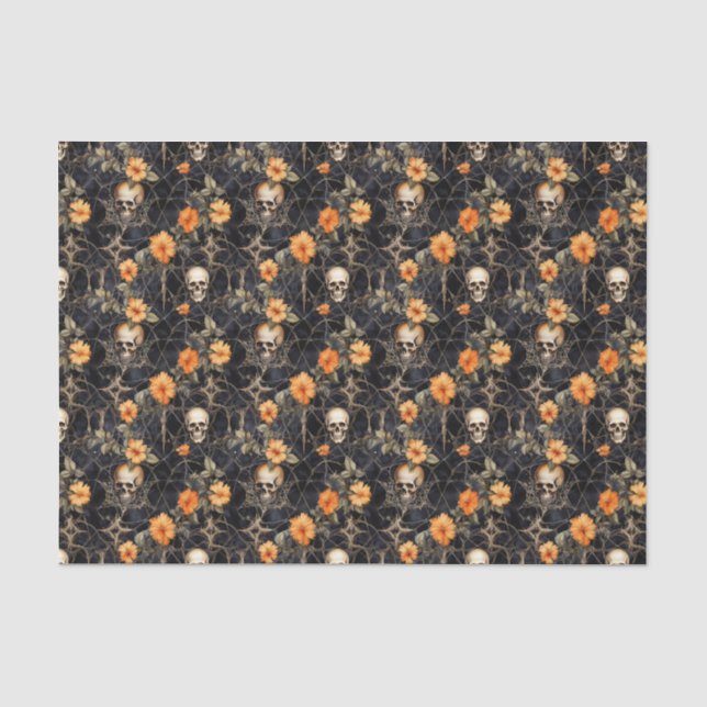 Schwarz-Orange Halloween Seidenpapier (Vorderseite)
